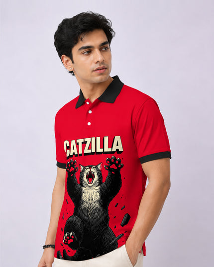 Catzilla Printed Polo T-Shirt #PP192