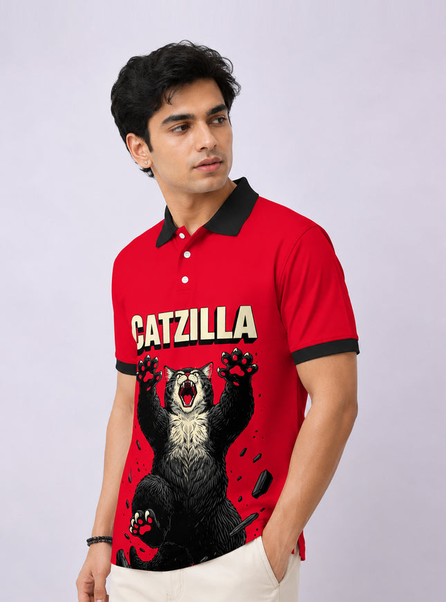 Catzilla Printed Polo T-Shirt #PP192