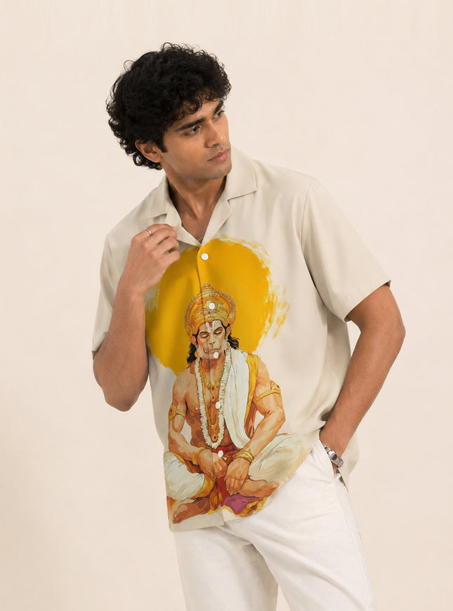 Power of Hanuman Printed Shirt