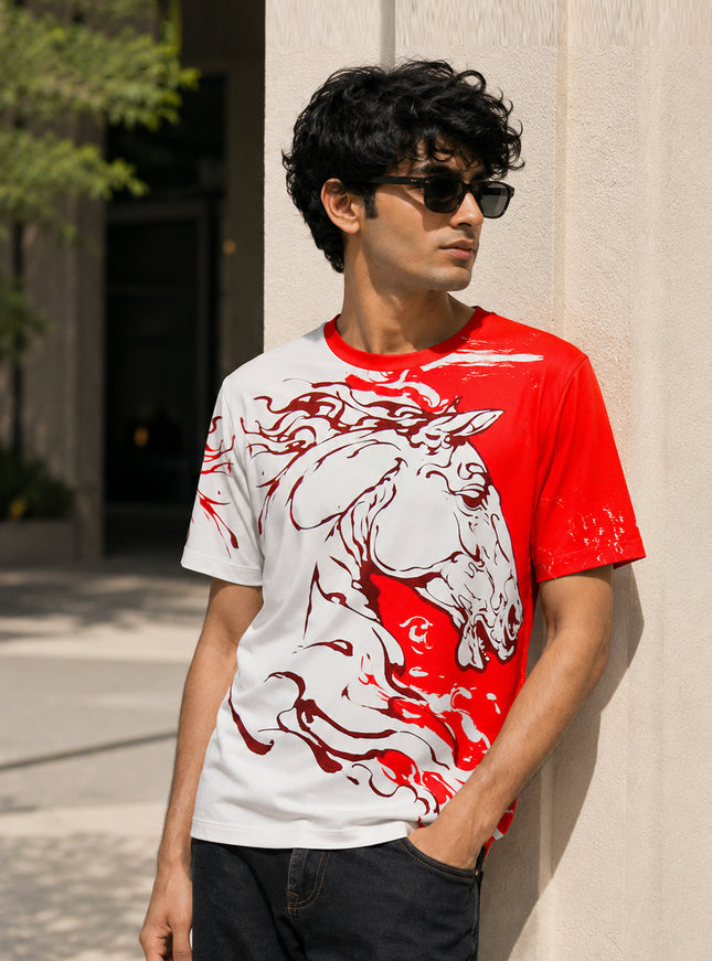 Horse Art Printed T-Shirt #PT155