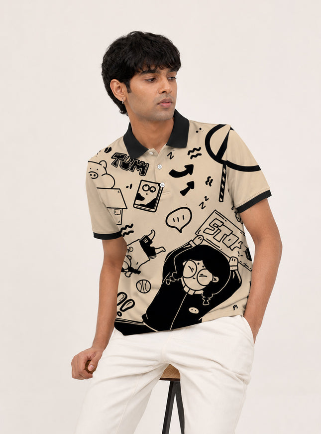 Gabriele Vitoria Printed Polo Tee  #PP148