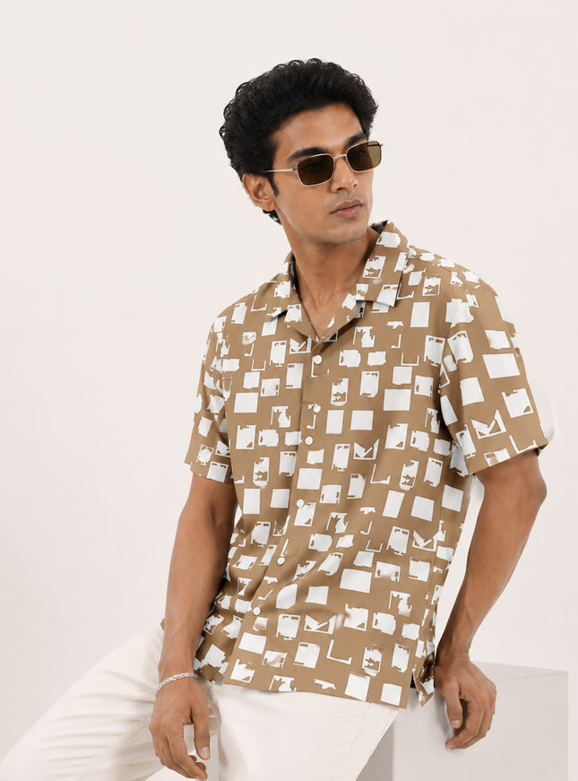 Abstract Geometric Block Shirt