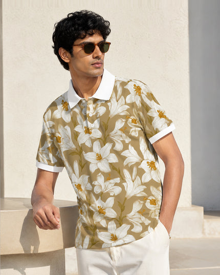 Lily Floral Printed Polo #PP109