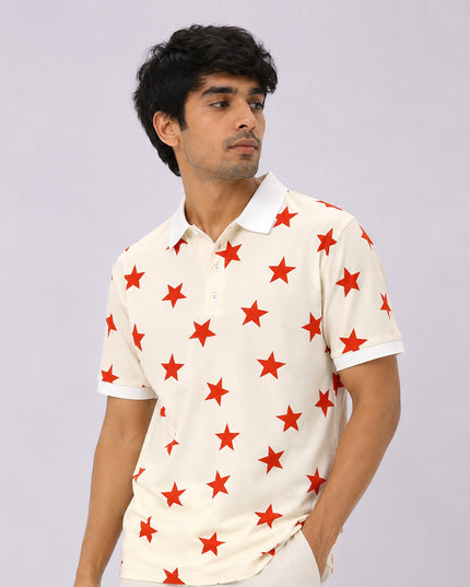 Classic Stars Printed Polo T-Shirt #PP191