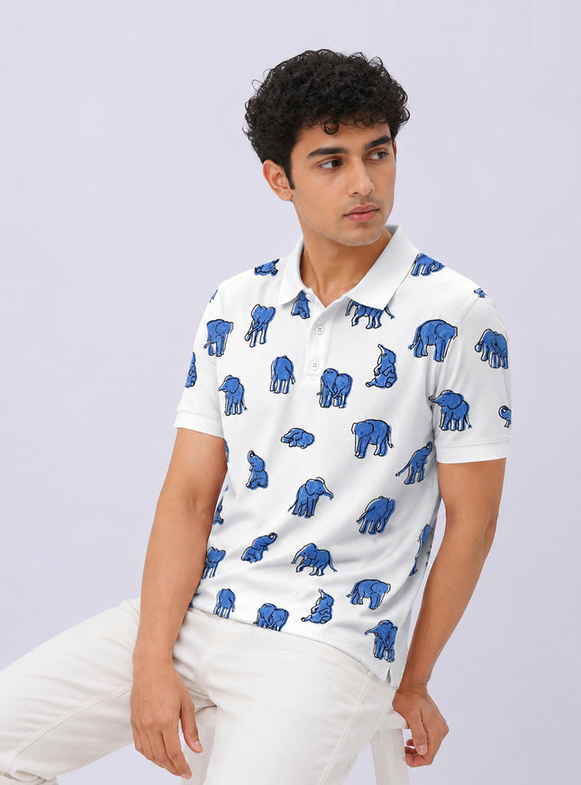 Small Elephant Printed Polo #PP114