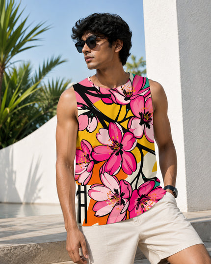 Pink Floral Printed Sando #110