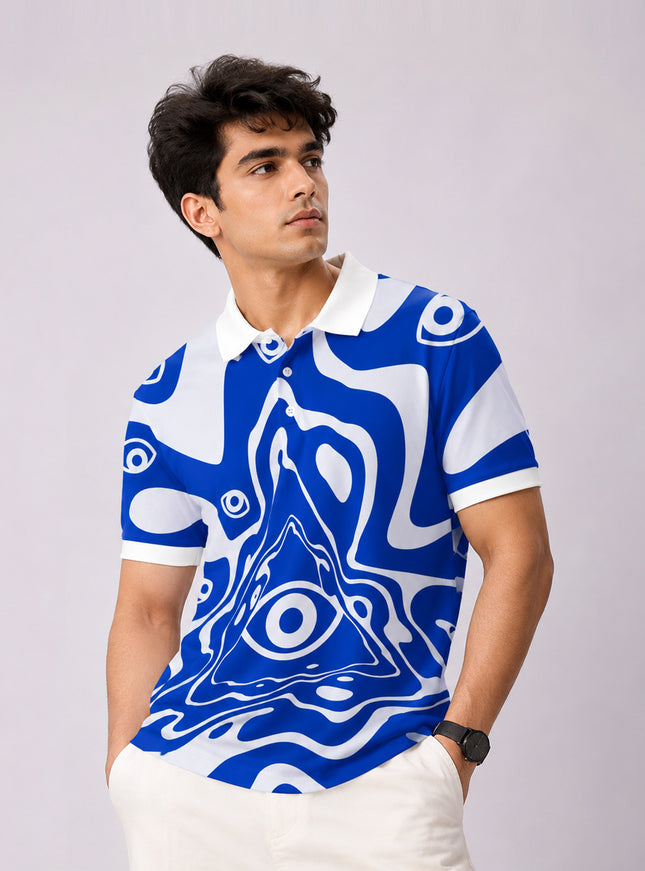 Illuminati Eye Printed Polo T-Shirt  #PP143