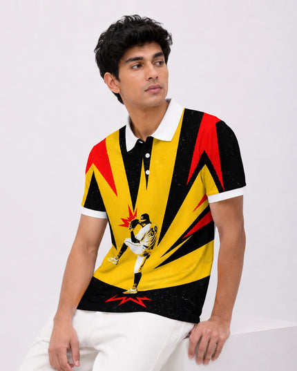 Baseball Printed Polo Tee #PP154