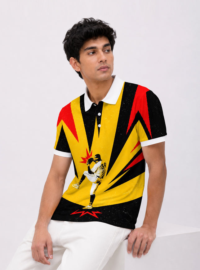 Baseball Printed Polo Tee #PP154