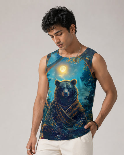 Bear Worshiping Printed Sando #129