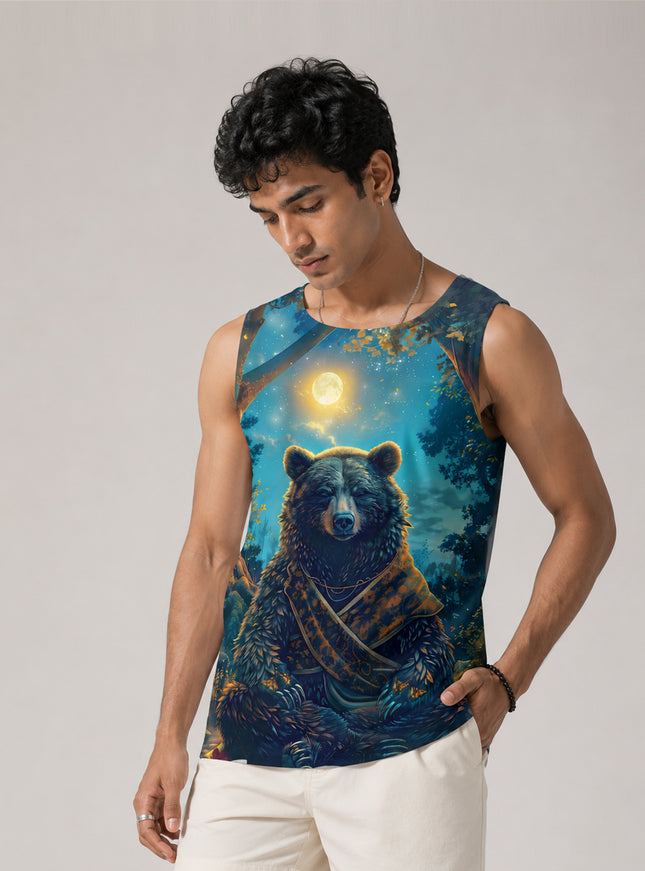 Bear Worshiping Printed Sando #129