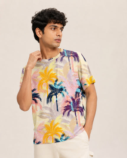 Palm Beach Print T-Shirt #PT131