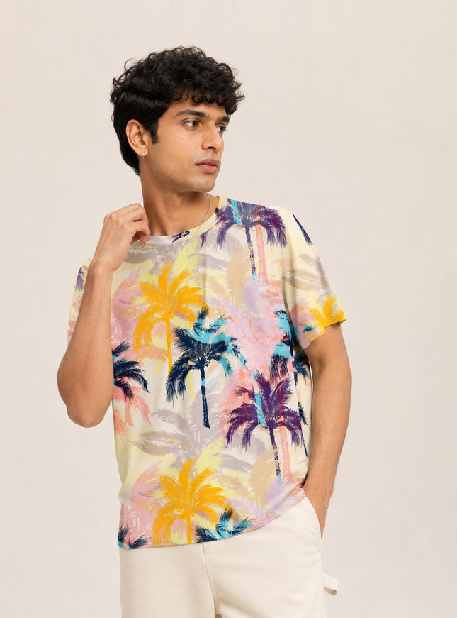 Palm Beach Print T-Shirt #PT131