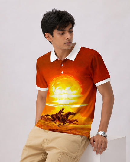 Horse Rider Printed Polo #PP113