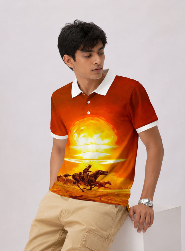 Horse Rider Printed Polo #PP113