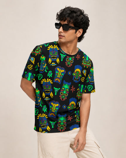 Tiki Mask Printed T-Shirt #PT173