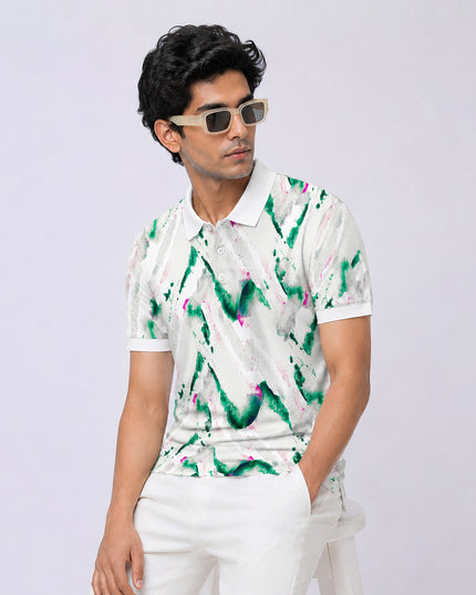 Watercolour Seamless Printed Polo #PP123