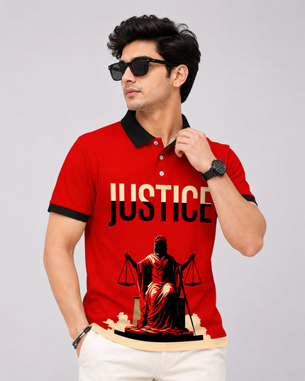 The Justice Printed Polo T-Shirt  #PP133