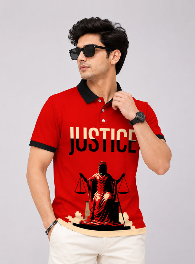 The Justice Printed Polo T-Shirt  #PP133