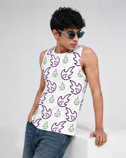 Men's Fire Print Sando #114