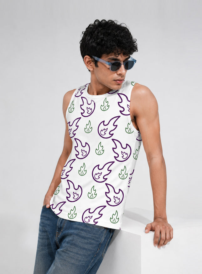 Men's Fire Print Sando #114