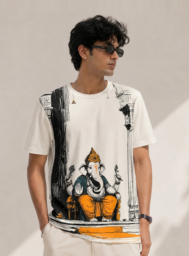 Ganesh Art Printed T-Shirt #PT145