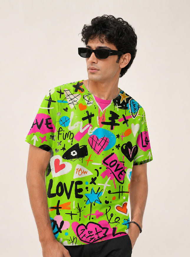 Love Abstract Art Printed T-Shirt #PT179