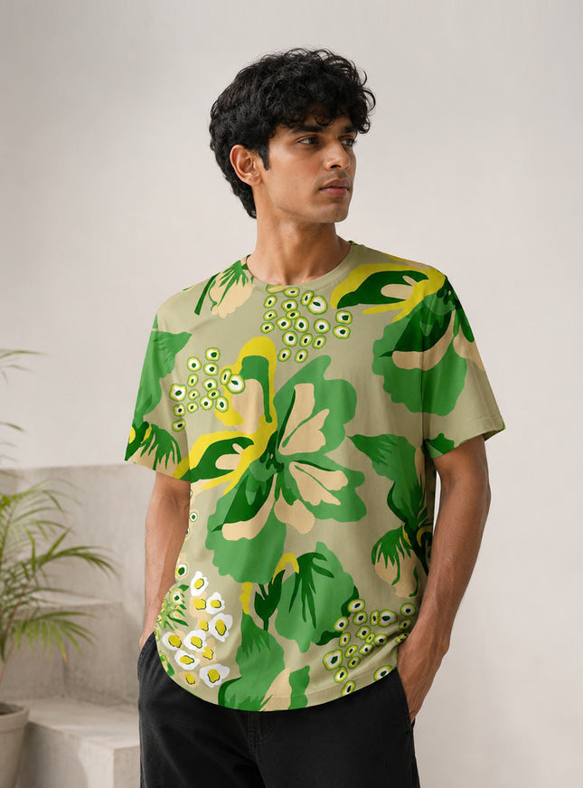 Big Floral Printed T-Shirt #PT1064