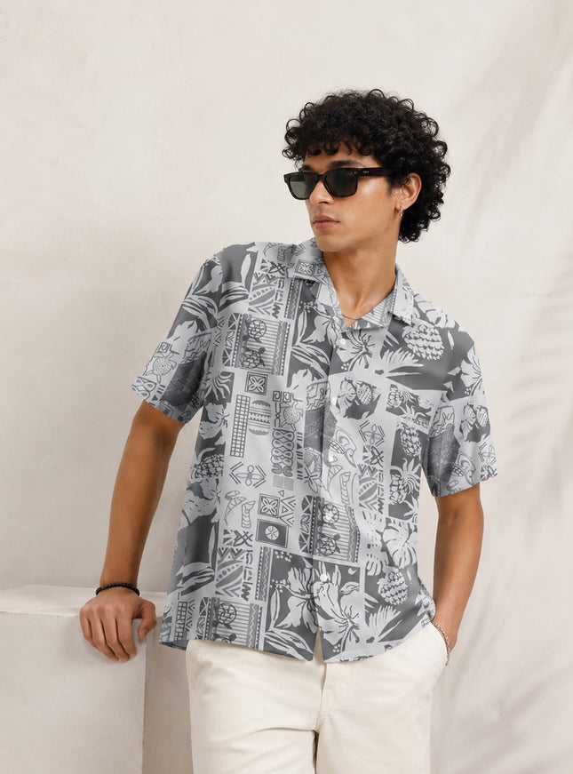 Iconic Tropical Flora Printed Shirt