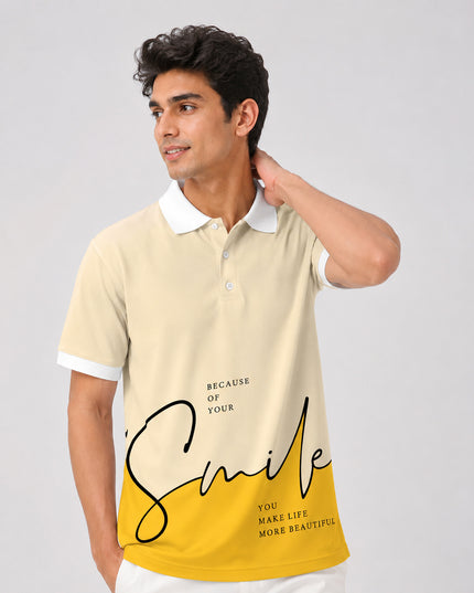 Smile Printed Polo Tee  #PP135