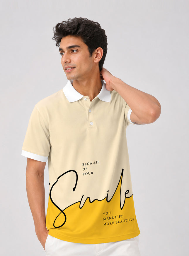 Smile Printed Polo Tee  #PP135
