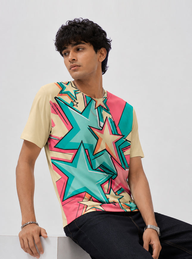 Shining Starts Printed T-Shirt #PT136