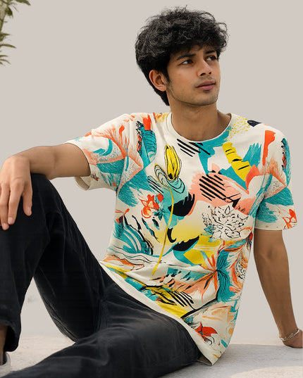 Abstract Floral Printed T-Shirt #PT169