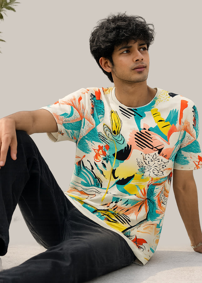 Abstract Floral Printed T-Shirt #PT169