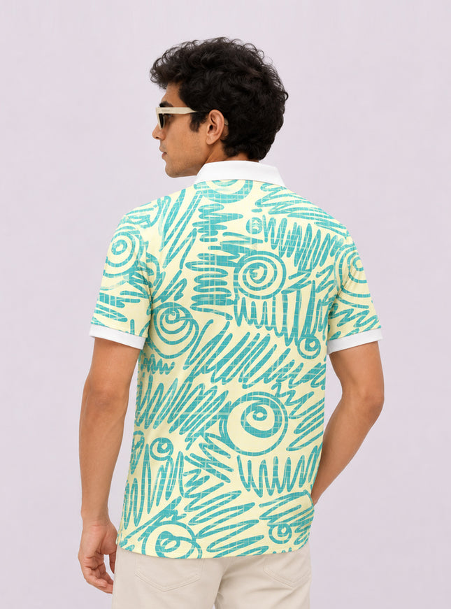 Line Doodle Polo T-Shirt  #PP126