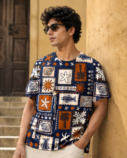 Oceanic Patchwork Printed T-Shirt #PT176
