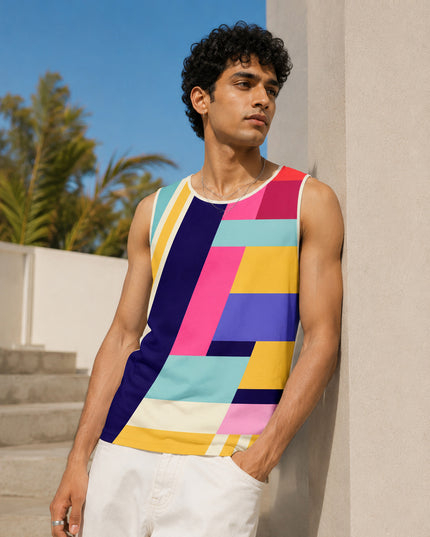 Multicolour Abstract Striped Sando #151