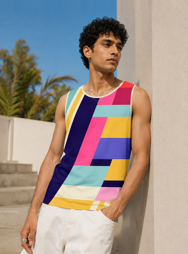 Multicolour Abstract Striped Sando #151