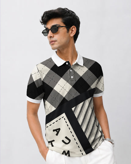 Lattice Pattern Polo Tee  #PP140