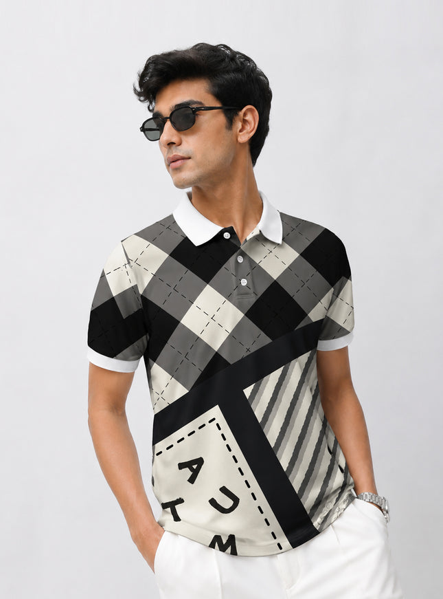 Lattice Pattern Polo Tee  #PP140