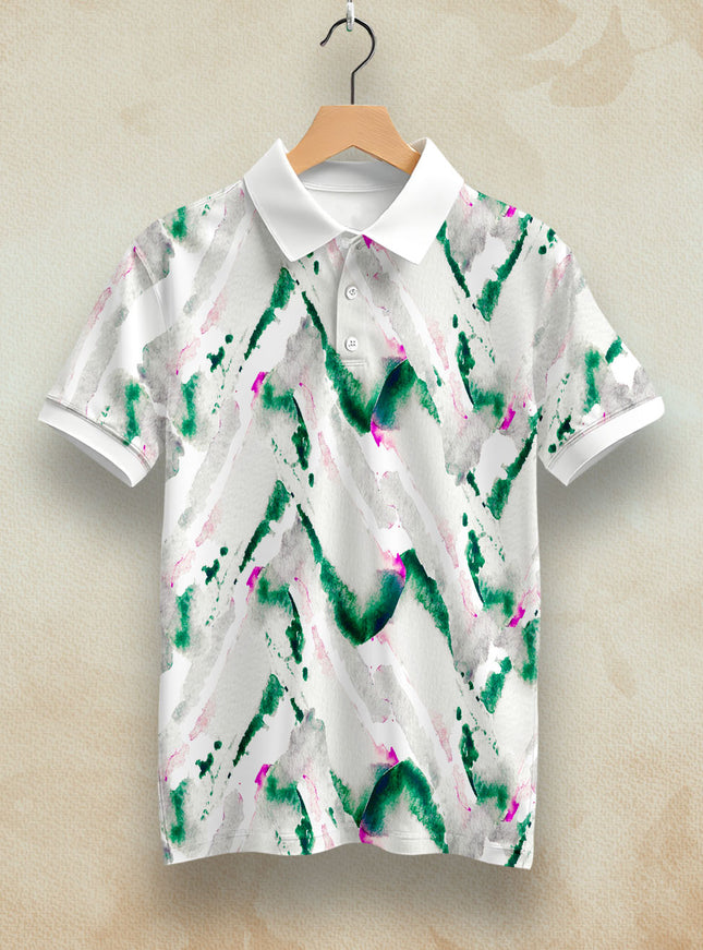 Watercolour Seamless Printed Polo #PP123