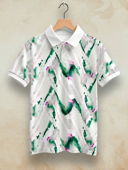 Watercolour Seamless Printed Polo #PP123
