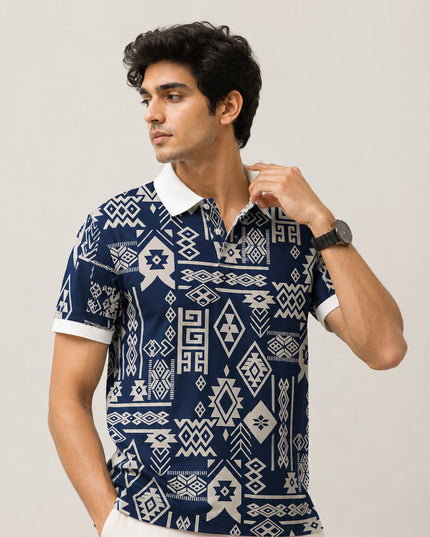 Ethnic Pattern Printed Polo #PP117