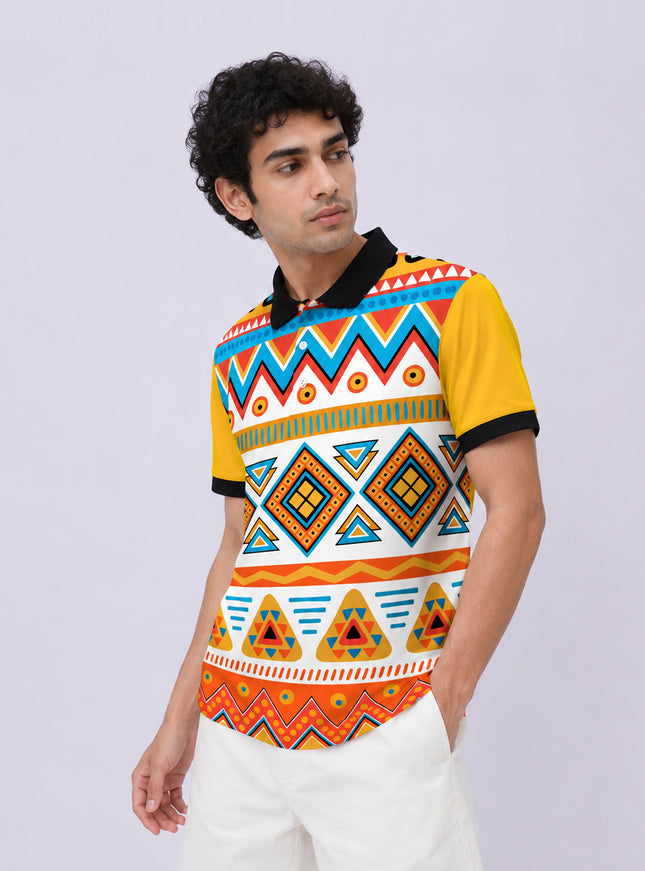 Ethnic Tribal Printed Polo Tee #PP187