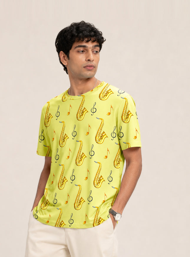 Saxophone Print T-Shirt #PT132