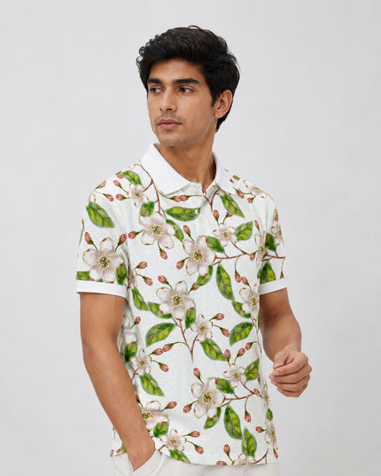 Green Leaf Printed Polo #PP120