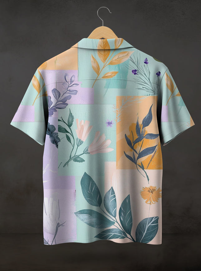 Artistic Floral Collage Printed Shirt