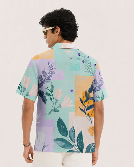 Artistic Floral Collage Printed Shirt