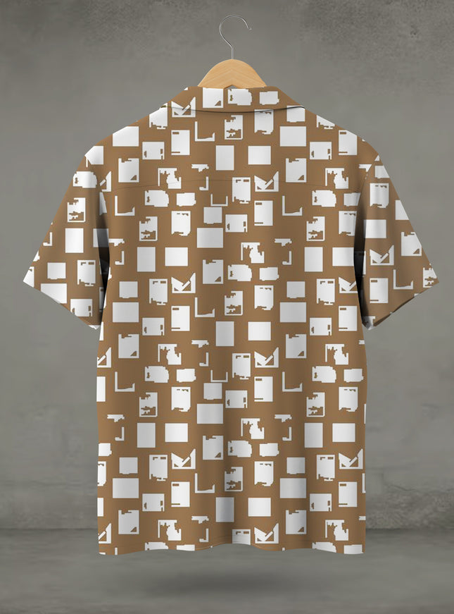 Abstract Geometric Block Shirt