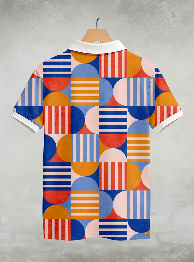 Colourful Abstract Printed Polo #PP101